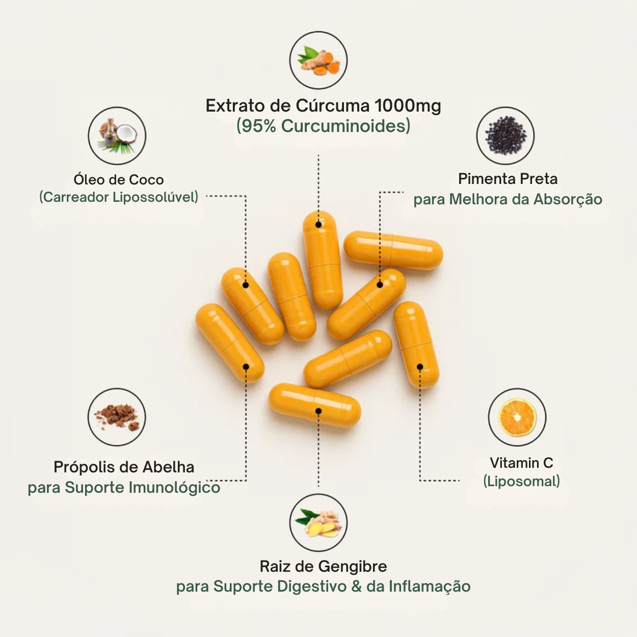 Cápsulas de Cúrcuma Curcumina (1.000mg)